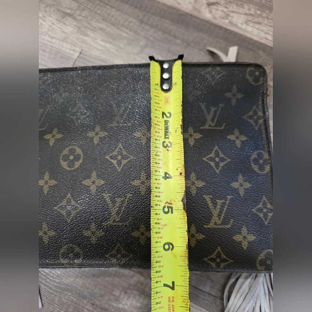 Upcycled LV LOUIS VUITTON Westerncore Clutch Pouch Bag Formal Monogram Tassel - Picture 10 of 15